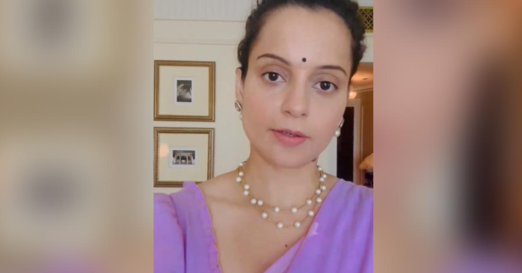 Kangana Ranaut at an airport, surrounded by security personnel, with a look of distress, highlighting the tensions from an alleged altercation with a CISF constable.