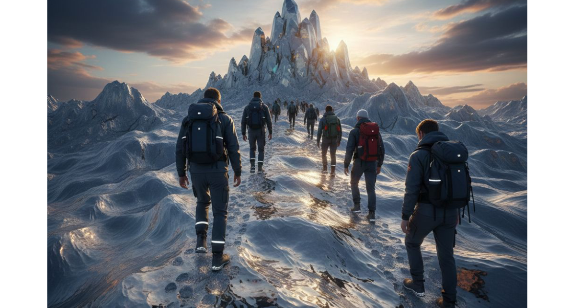 Illustration of stacked silver bars with an upward-moving market chart and digital trading screens, symbolizing record-high silver prices in global and Indian commodity markets.