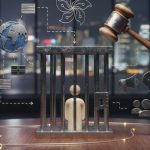 Illustration showing Hong Kong media tycoon Jimmy Lai during sentencing under the national security law