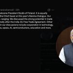 Prime Minister Narendra Modi welcomes Finland President Alexander Stubb to India for the Raisina Dialogue, highlighting discussions on trade, technology, defence, AI, semiconductors, infrastructure, space, and education cooperation.